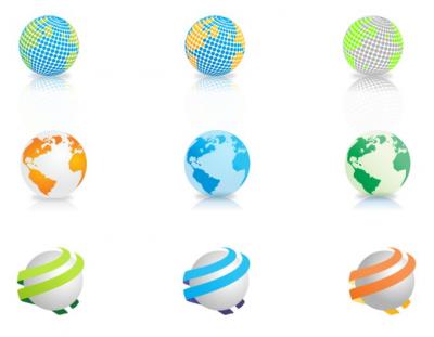 9 vector globes