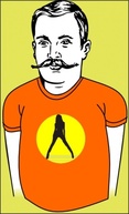 Red Yellow Man Fashion Shirt Moustache Cloths Wear Garment