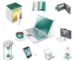 3D Financialand Business Web Icons