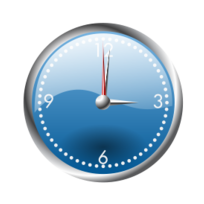 A blue and chrome clock