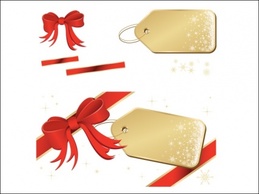 A pretty holiday ribbon and tag.