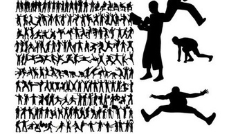 A variety of action figures silhouette
