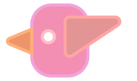 Abstract cute simple cartoon bird