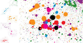 Acid color splatters free vector