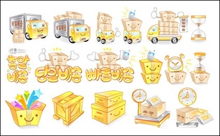 ai formats, including jpg preview, keyword: Vector icon, automobile, train, freight, delivery, cardboard boxes, packing, ...
