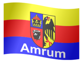 Amrum Flagge (wehend mit Schatten)