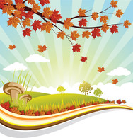 Autumn Landscape Vector Graphic