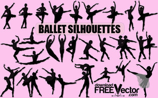 Ballet Dancer Silhouette vector free