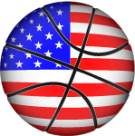 Basketball With Usa Flag Vector