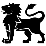 Black Heraldic Lion Free Vector