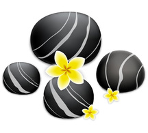 Black Stones with Flower