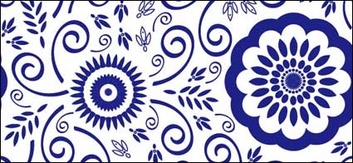 Blue and white pattern vector