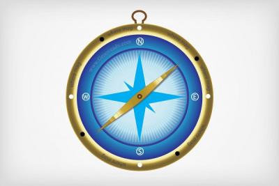 Blue Compass Vector Graphic