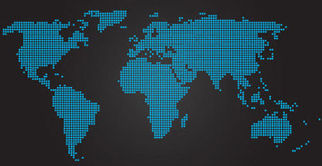 Blue Dotted World Map Vector