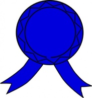 Blue Shapes Badge Win Prize Winner