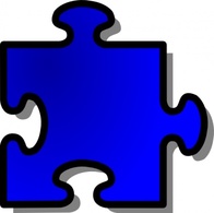 Blue Toy Jigsaw Puzzle Piece