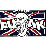 British Punk Face Vector