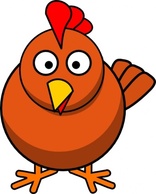 Brown Cartoon Round Hen Chicken Cute Animal Chickens