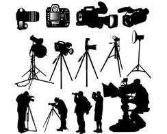 Camera Photographer .silhouette vector