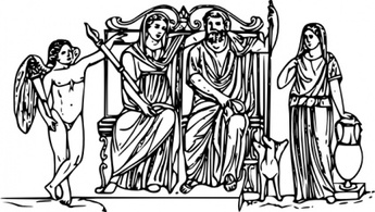 Cartoon Greek Ancient Relief Warszawianka Persephone Hades Mythology
