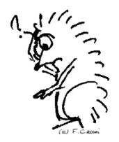 Cartoon hedgehog who's asking a question 1