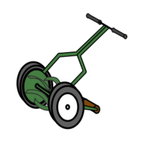 Cartoon Push Reel Lawn Mower