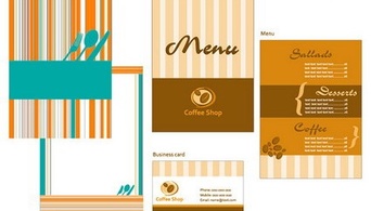 Catering menu card template vector material
