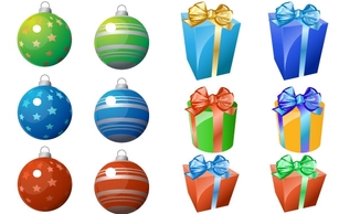 Christmas Ornament And Gift Icons