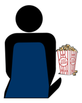 Cinema 2 Person with Popcorn