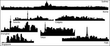 City silhouette vector material -1