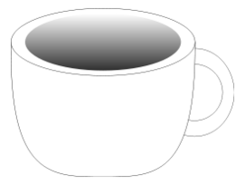 Cup containing a dark beverage