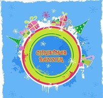 Cute candy-colored christmas banner
