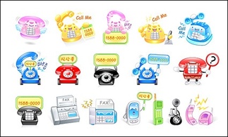 Cute phone icon vector material