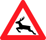 Deer Crossing Road Vector Sign