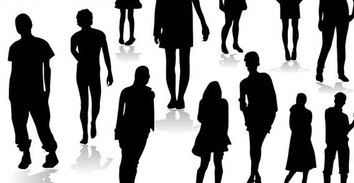 Different people silhouettes free vector