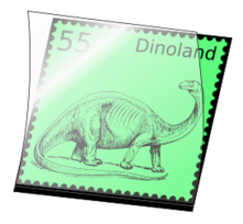 Dino stamp in stamp mount