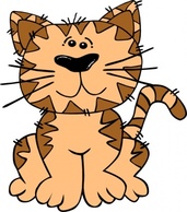 Drawings Mammals Sitting Kitten Cats Tiger Head Free Happy Cute Animals Cat Cartoon Kucing Cartoons ...