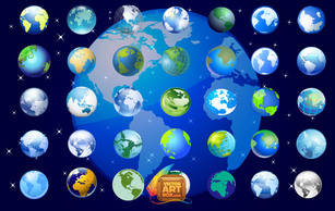 Earth Globe Icons Set