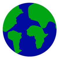 Earth with continents separated