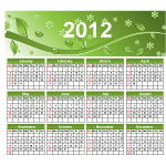 Eco Green Free Vector Calendar