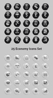 Economy Icons Set with Shiny Style