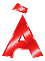 Effect Letters Alphabet red: Ã€