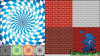 Eps Format, Including JPG Preview, Keyword: Spin Lattice Vector, Background Brick Walls, Plants, Continuous Background, ...
