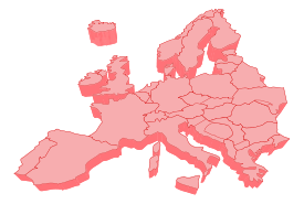 European map 3D