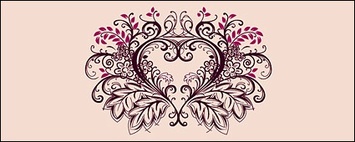Fashion heart-shaped lace vector
