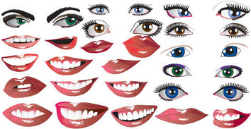 Female lips and eyes free vector