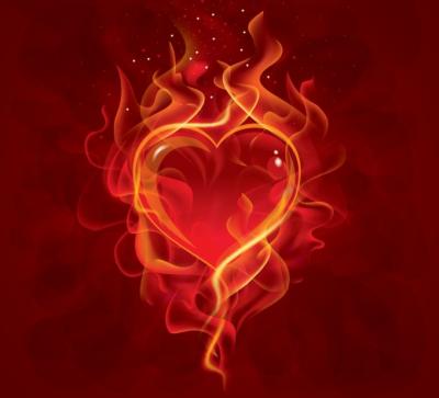 Flaming Heart Vector