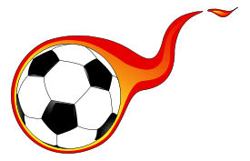 Flaming soccer ball