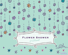 Flower Vector KAWAII Flower Shower & Cat Vector