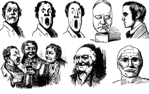 Freaky Faces Free Vector Art